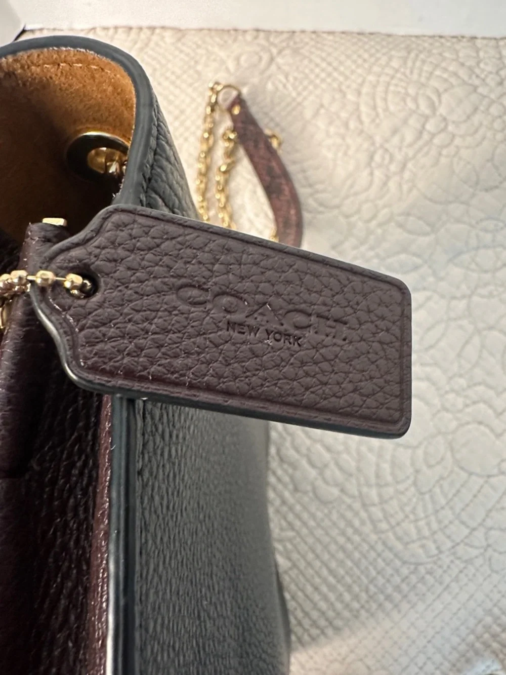 Black Leather‎ Shoulder Bag with Gold Hardware